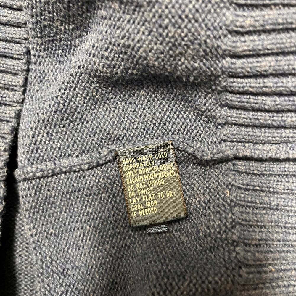 Polo Ralph Lauren Cotton Quarter Zip Sweater XXL Blue Pony Mock Neck Old Money - Picture 11 of 13